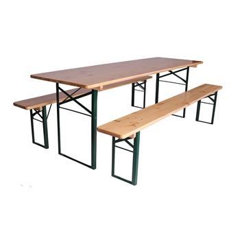 Set van biertafel 220 x 70cm en 2 bierbanken (standaard)