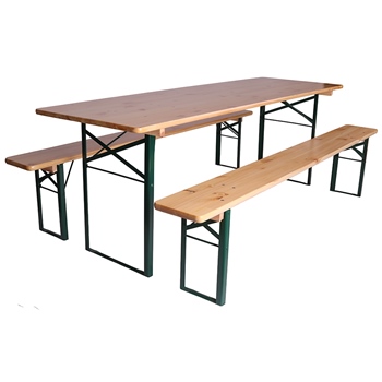 Set van biertafel 220 x 80cm en 2 bierbanken (standaard)